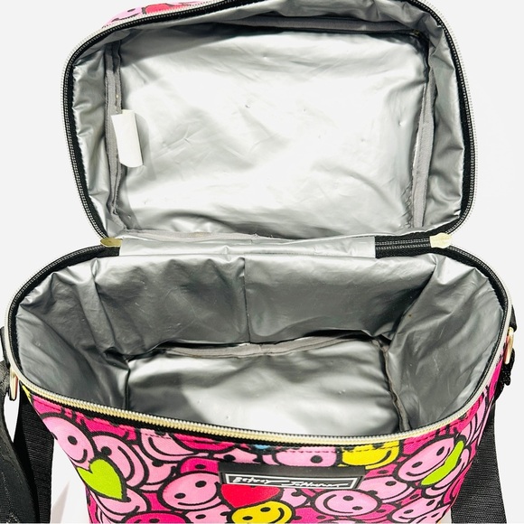 Betsey Johnson Pink Smiley Face Crossbody Lunch Bag Tote - Picture 8 of 10